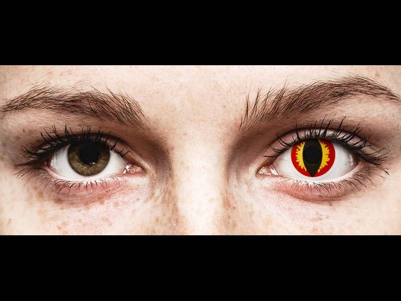 Red and Yellow Dragon Eyes ColourVue Crazy Lenses (2) | Alensa UK