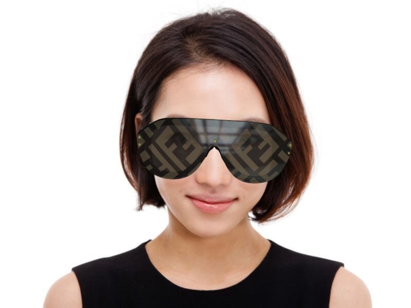 Sunglasses Fendi - FF patterned lens mask sunglasses - FFM0039GS2M27Y